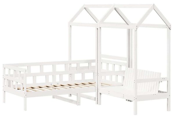 VidaXL fehér tömör fenyőfa kanapéágyszett tetővel 80 x 200 cm