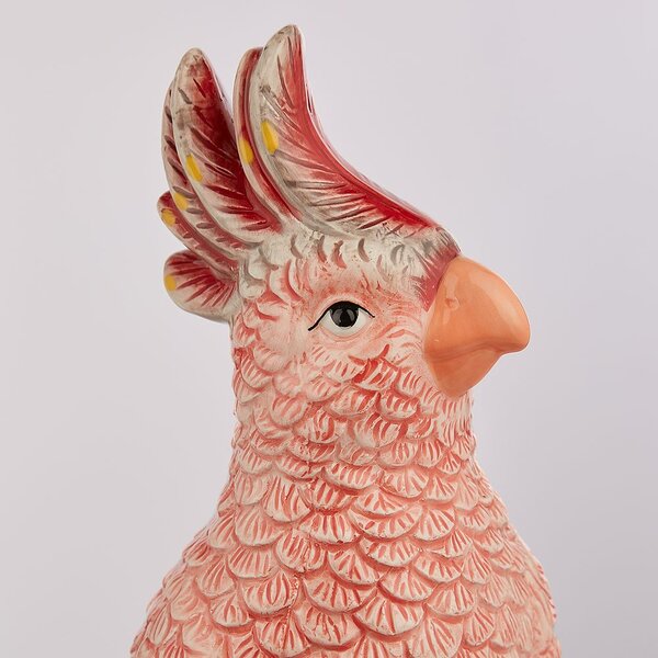 LORA dekor papagáj, rózsaszín 32 cm