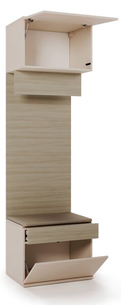 Előszoba garnitúra Sermavi 102, 231x67x46cm, Tölgy, Bézs, Laminált forgácslap