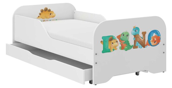 MIKI gyerekágy 140x70cm matraccal és ágyneműtartóval - Dino gyerekek