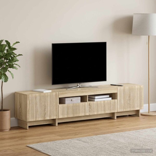 3 darabos LED TV szekrény EDE Sonoma Tölgy Szerelt Fa