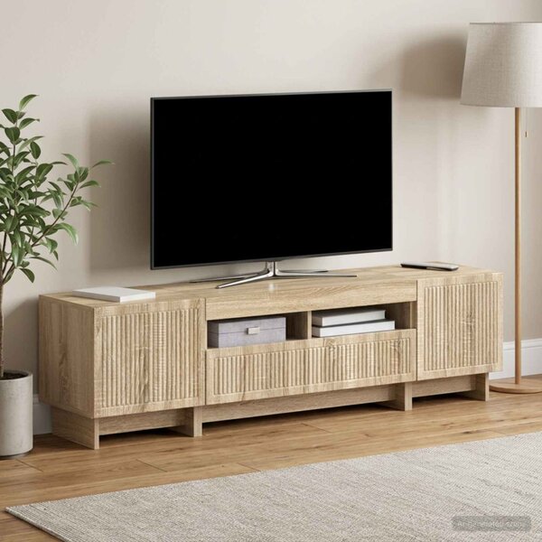 3 darabos LED TV szekrény EDE Sonoma Tölgy Szerelt Fa
