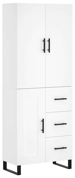 Modern Fehér Fa Magasszekrény - 180 cm