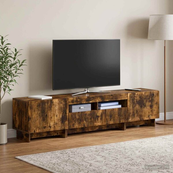 5 darabos LED TV szekrény Füstös Tölgy Szerelt Fa
