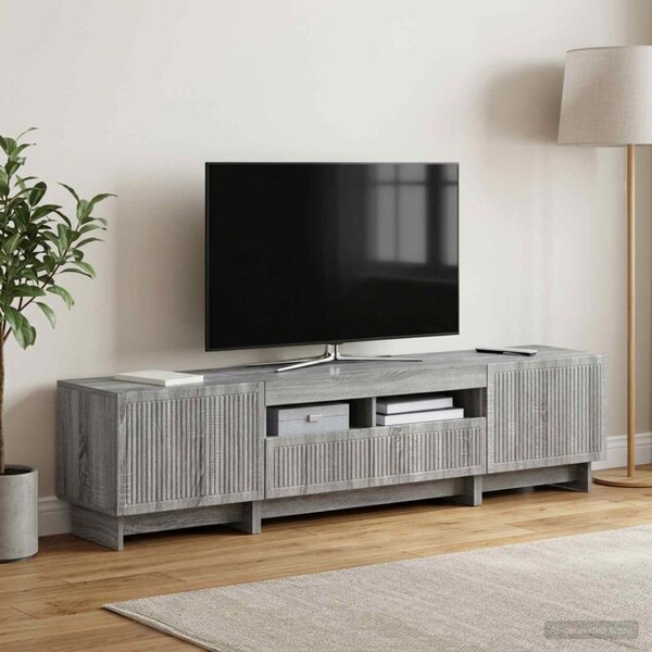 5 darabos LED TV szekrény Szürke Sonoma Szerelt Fa
