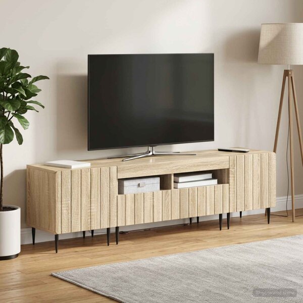 3 darabos LED TV szekrény ZWOLLE Sonoma Tölgy Szerelt Fa
