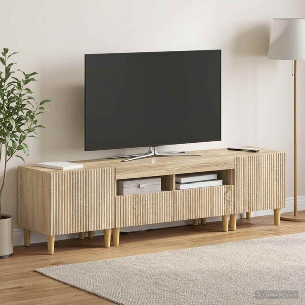 3 darabos LED TV szekrény ARNHEM 3 db Sonoma Tölgy Szerelt Fa