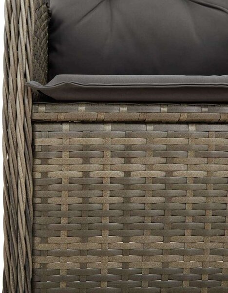 VidaXL Kert Szék - Dönthető - 2 db - Szürke Polyrattan
