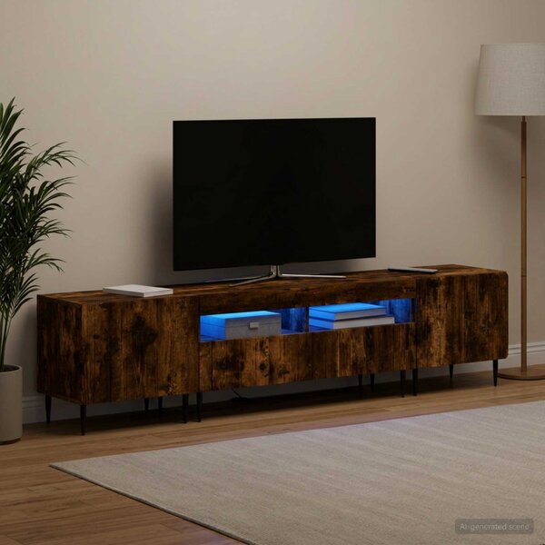 3 darabos LED TV szekrény ZWOLLE Füstös Tölgy Szerelt Fa