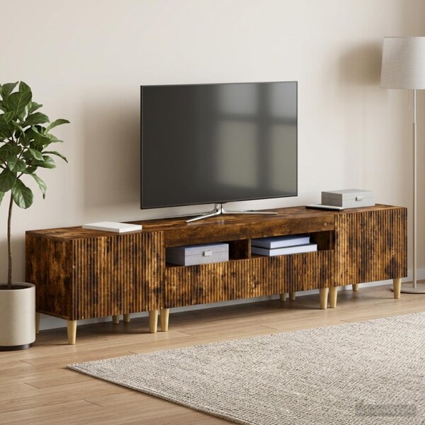 3 darabos LED TV szekrény ARNHEM 3 db Füstös Tölgy Szerelt Fa