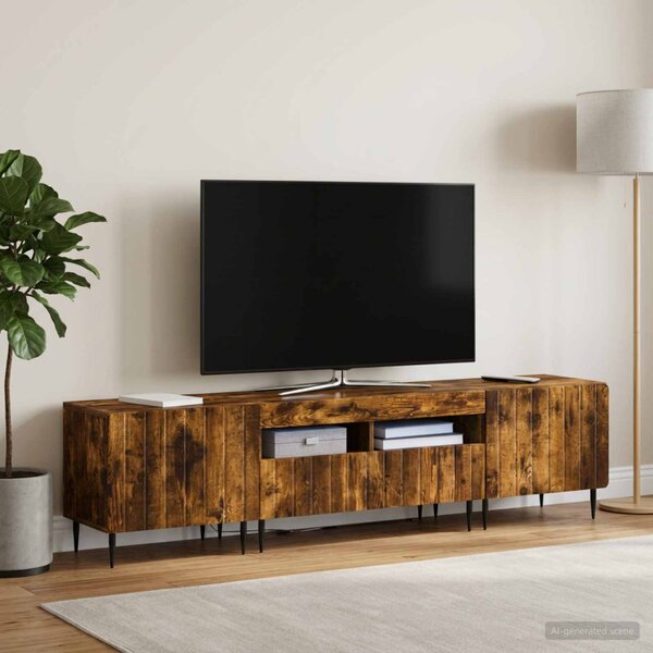 3 darabos LED TV szekrény ZWOLLE Füstös Tölgy Szerelt Fa