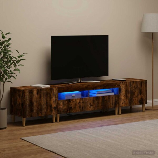 3 darabos LED TV szekrény ARNHEM 3 db Füstös Tölgy Szerelt Fa