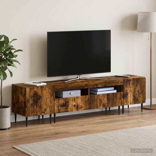 3 darabos LED TV szekrény ZWOLLE Füstös Tölgy Szerelt Fa
