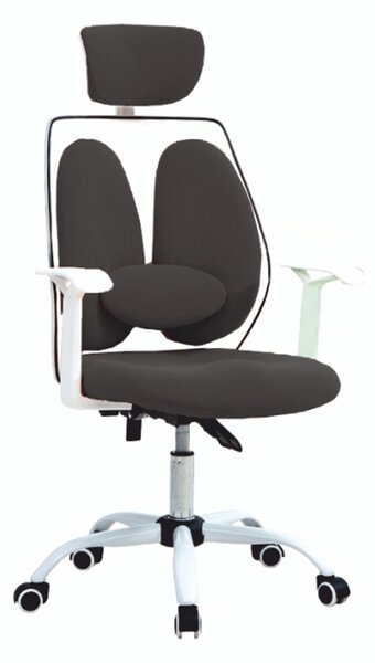 Irodai szék fejtámlával, fekete/fehér, BENNO UT-C568X