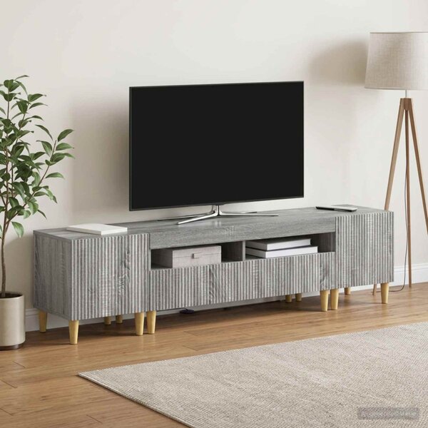 3 darabos LED TV szekrény ARNHEM 3 db Szürke Sonoma Szerelt Fa