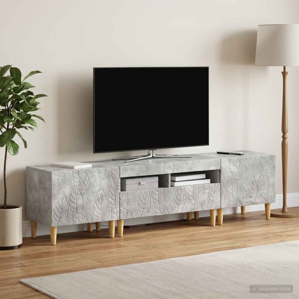 3 darabos LED TV szekrény DELFT Betonszürke Szerelt Fa
