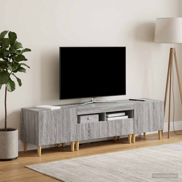 3 darabos LED TV szekrény DELFT Szürke Sonoma Szerelt Fa