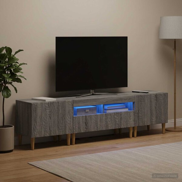 3 darabos LED TV szekrény DELFT Szürke Sonoma Szerelt Fa