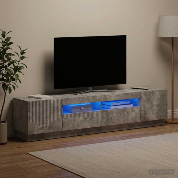 LED TV szekrény HOORN 3 db Betonszürke Szerelt Fa