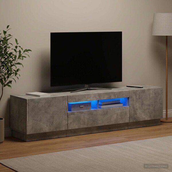 LED TV szekrény HOORN 3 db Betonszürke Szerelt Fa