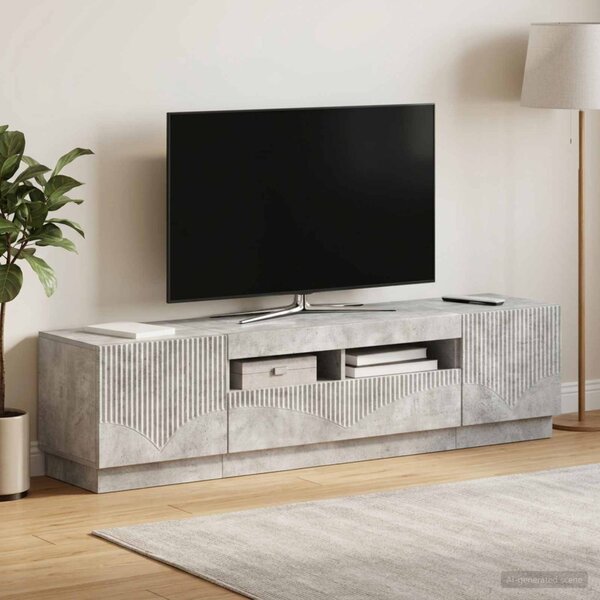 LED TV szekrény HOORN 3 db Betonszürke Szerelt Fa