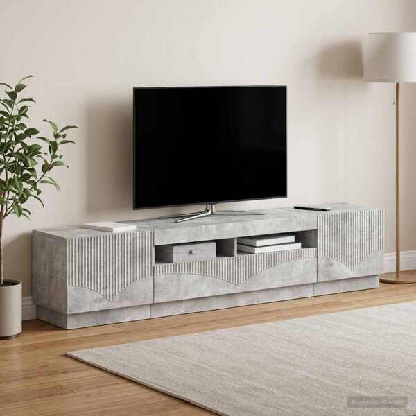 LED TV szekrény HOORN 3 db Betonszürke Szerelt Fa