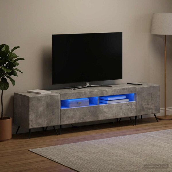 LED TV szekrény BREDA 3 db Betonszürke Szerelt Fa