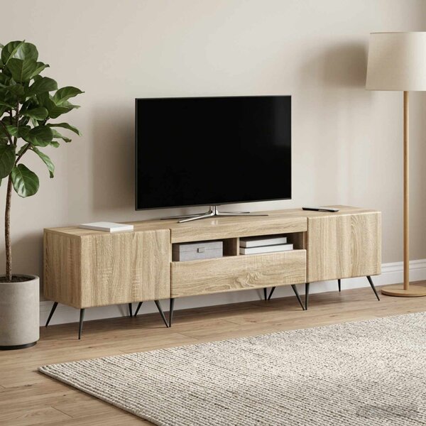 LED TV szekrény BREDA 3 db Sonoma Tölgy Szerelt Fa