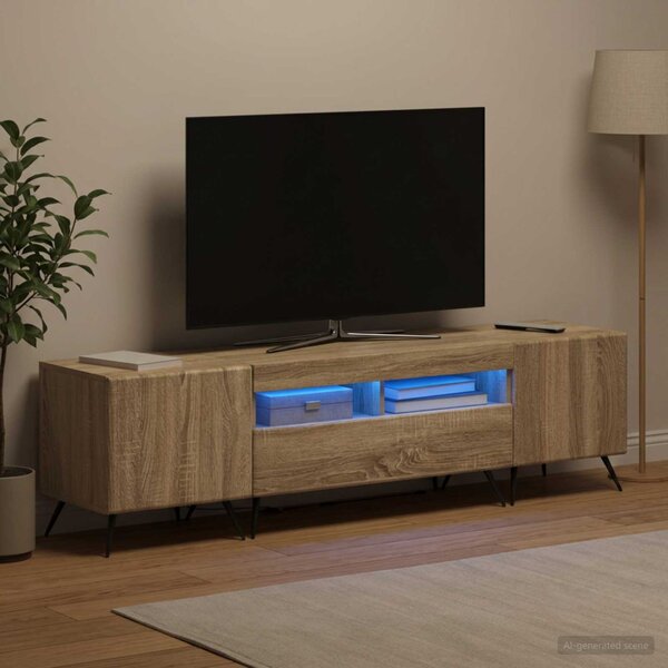 LED TV szekrény BREDA 3 db Sonoma Tölgy Szerelt Fa