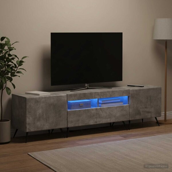 LED TV szekrény BREDA 3 db Betonszürke Szerelt Fa