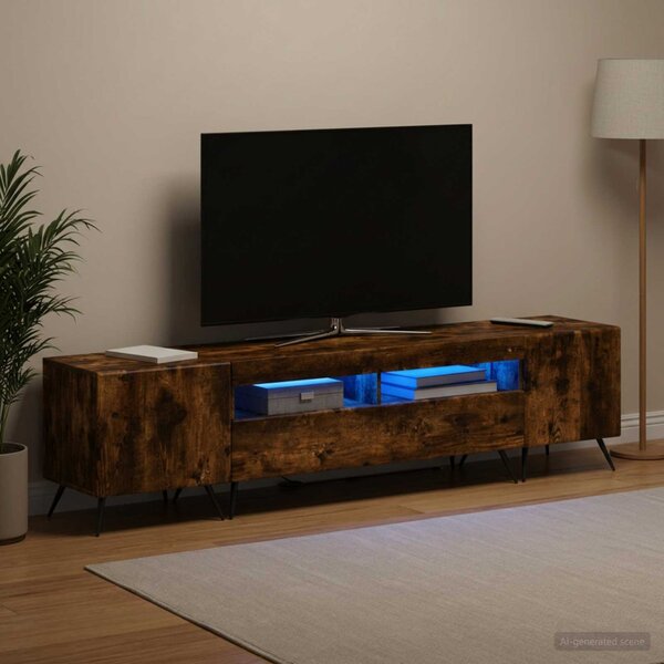 LED TV szekrény BREDA 3 db Füstös Tölgy Szerelt Fa