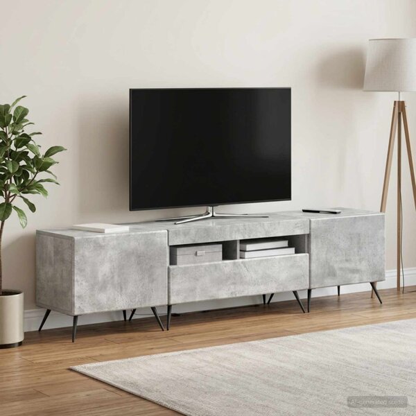 LED TV szekrény BREDA 3 db Betonszürke Szerelt Fa
