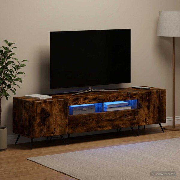 LED TV szekrény BREDA 3 db Füstös Tölgy Szerelt Fa