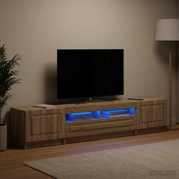 LED TV szekrény UTRECHT 3 db Sonoma Tölgy Szerelt Fa