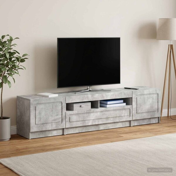 LED TV szekrény UTRECHT 3 db Betonszürke Szerelt Fa