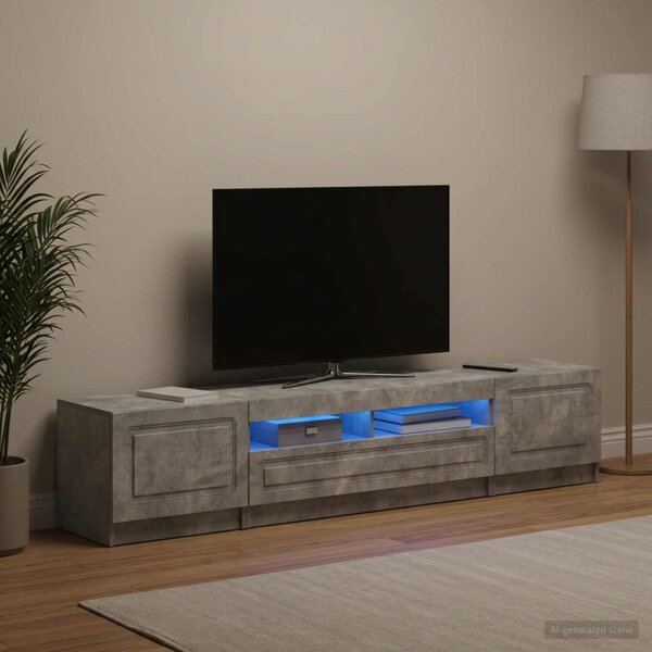 LED TV szekrény UTRECHT 3 db Betonszürke Szerelt Fa