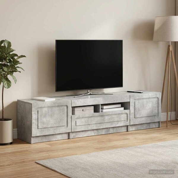LED TV szekrény UTRECHT 3 db Betonszürke Szerelt Fa
