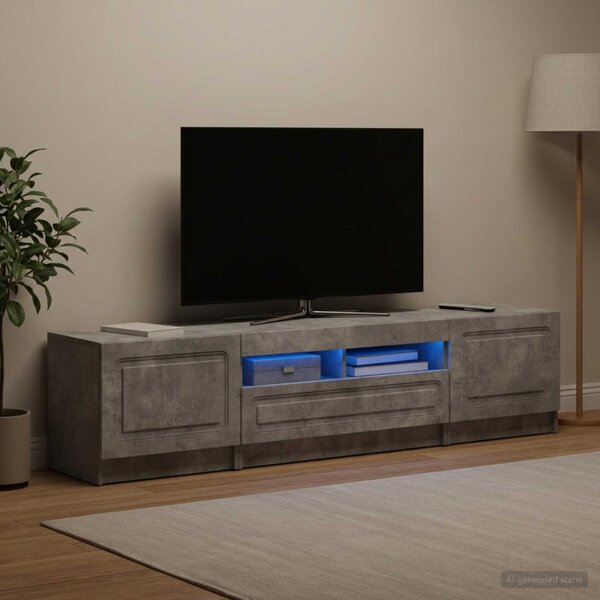 LED TV szekrény UTRECHT 3 db Betonszürke Szerelt Fa