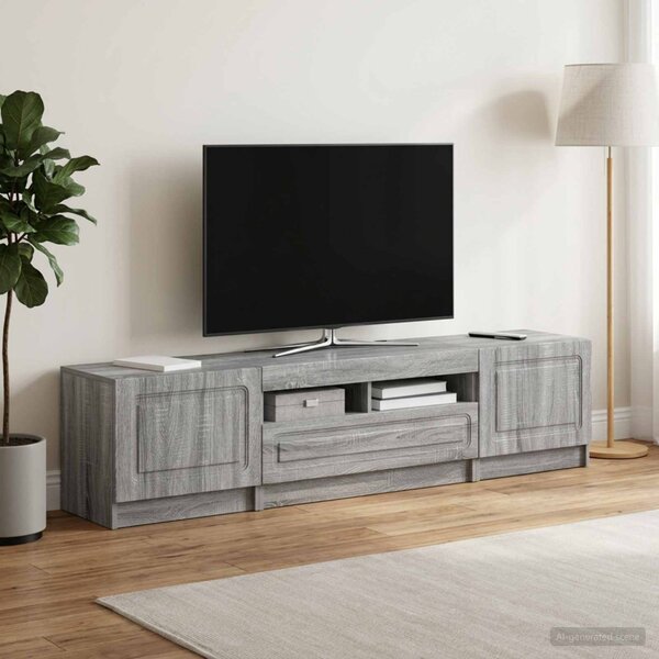 LED TV szekrény UTRECHT 3 db Szürke Sonoma Szerelt Fa