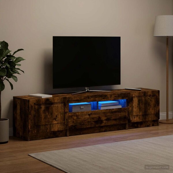 LED TV szekrény UTRECHT 3 db Füstös Tölgy Szerelt Fa