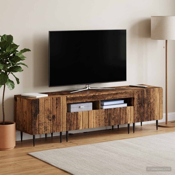 3 darabos LED TV szekrény ZWOLLE Antik Fa Szerelt Fa