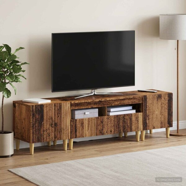 3 darabos LED TV szekrény ARNHEM 3 db Antik Fa Szerelt Fa