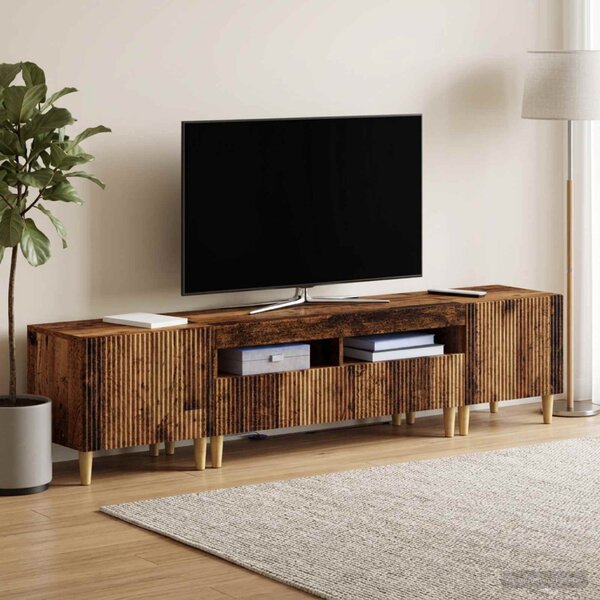 3 darabos LED TV szekrény ARNHEM 3 db Antik Fa Szerelt Fa