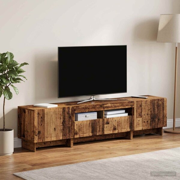 3 darabos LED TV szekrény EDE Antik Fa Szerelt Fa