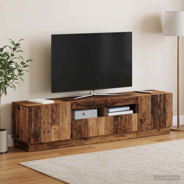 LED TV szekrény HOORN 3 db Antik Fa Szerelt Fa