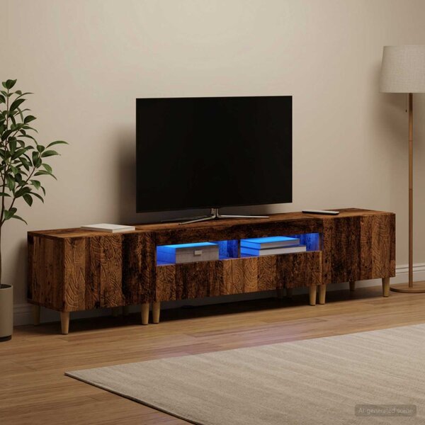 3 darabos LED TV szekrény DELFT Antik Fa Szerelt Fa
