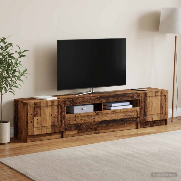LED TV szekrény UTRECHT 3 db Antik Fa Szerelt Fa