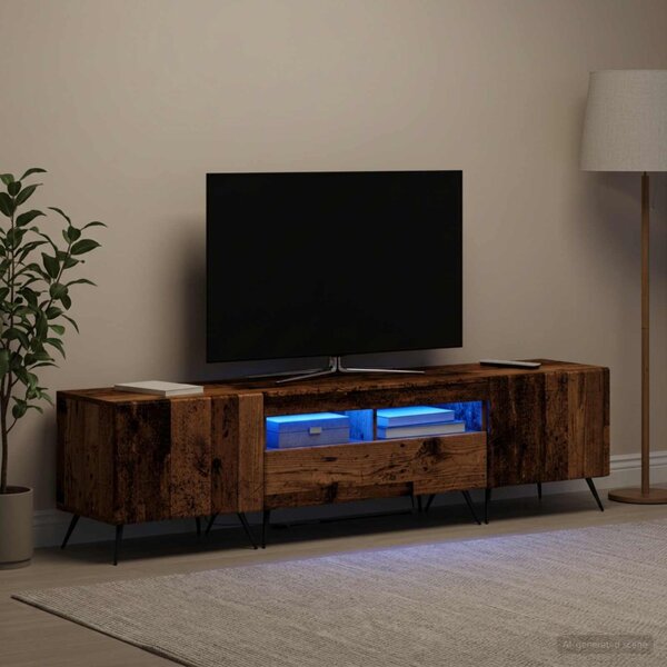 LED TV szekrény BREDA 3 db Antik Fa Szerelt Fa