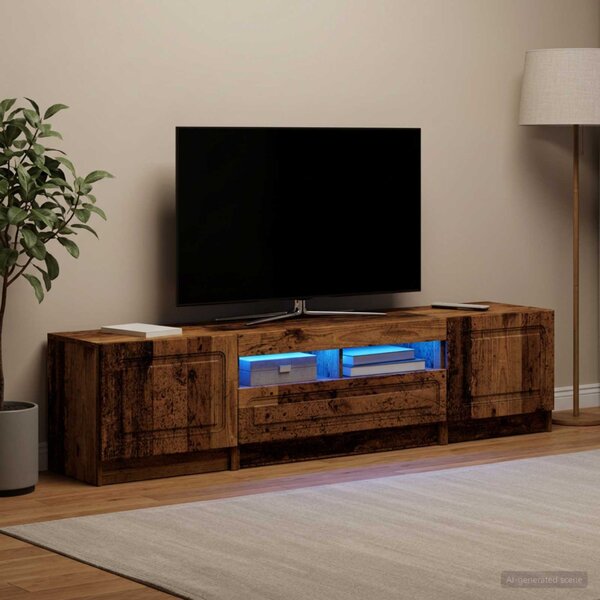 LED TV szekrény UTRECHT 3 db Antik Fa Szerelt Fa