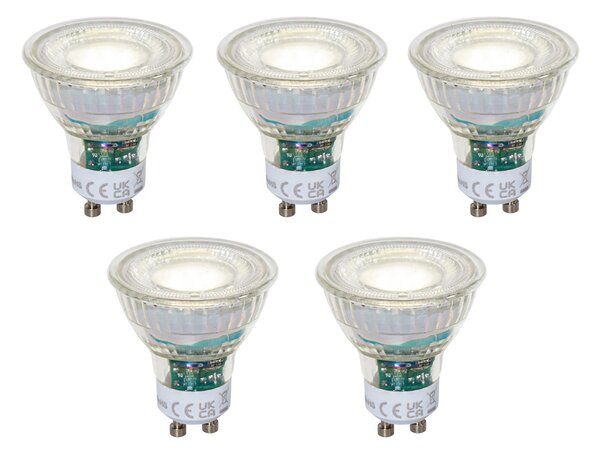 5 darabos GU10 50 mm-es dimmelhető LED izzókészlet, átlátszó, 2,5 W, 450 lm, 4000 K